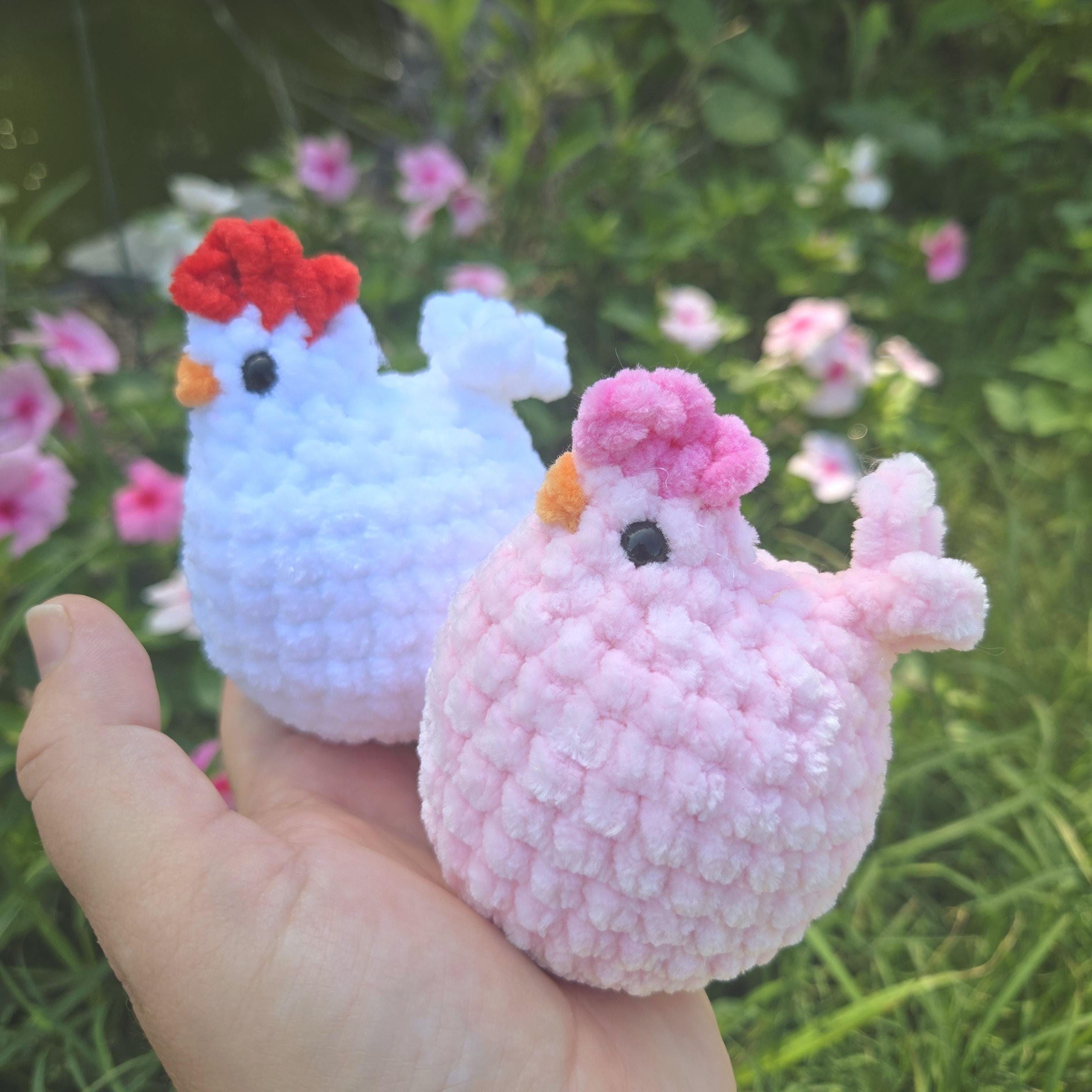 Mini Crochet Chicken Plush Toy: Handmade Amigurumi Farm Bird Keychain (3-4 Inches).
