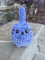 Handmade Chenille Crochet Cat Plush: Amigurumi Kitty.
