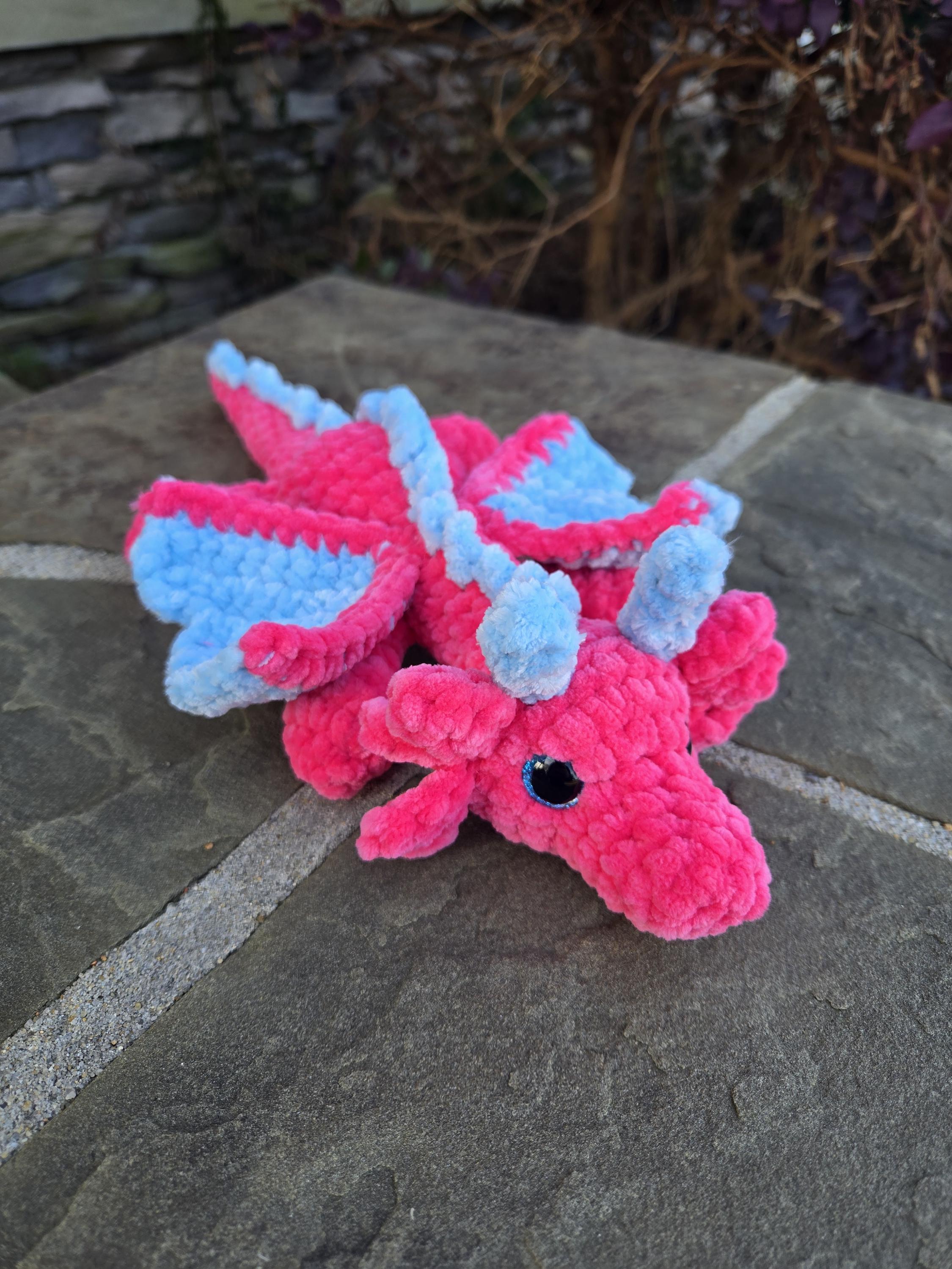 Custom Crochet Dragon Plush - Personalized Fantasy Gift, Choose Your Colors.