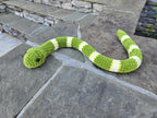 Crochet Striped Snake Plush Toy, Custom Amigurumi Reptile Stuffed Animal.