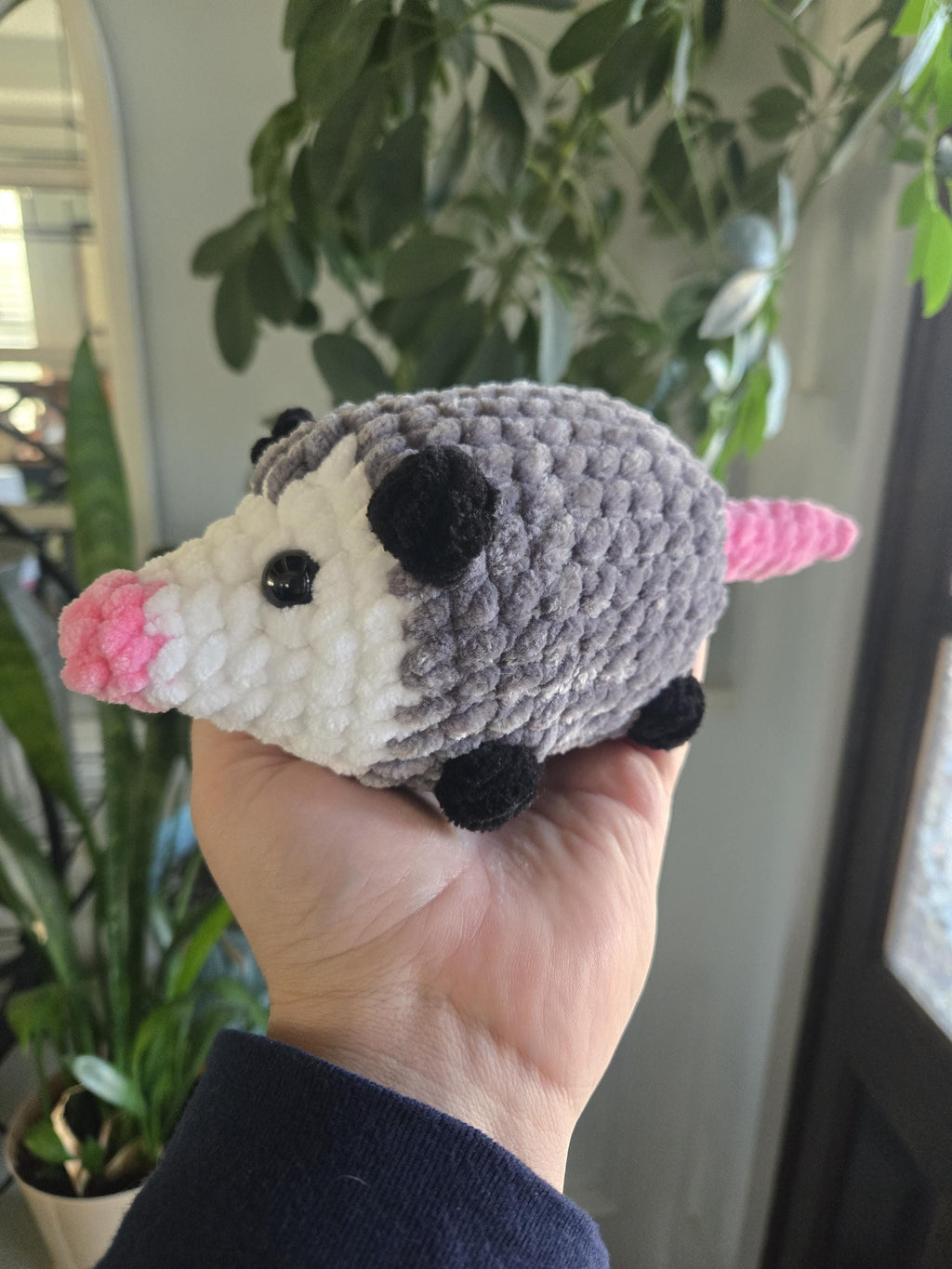 Handmade Crochet Possum Plush Toy – Amigurumi Forest Critter Stuffed Animal.