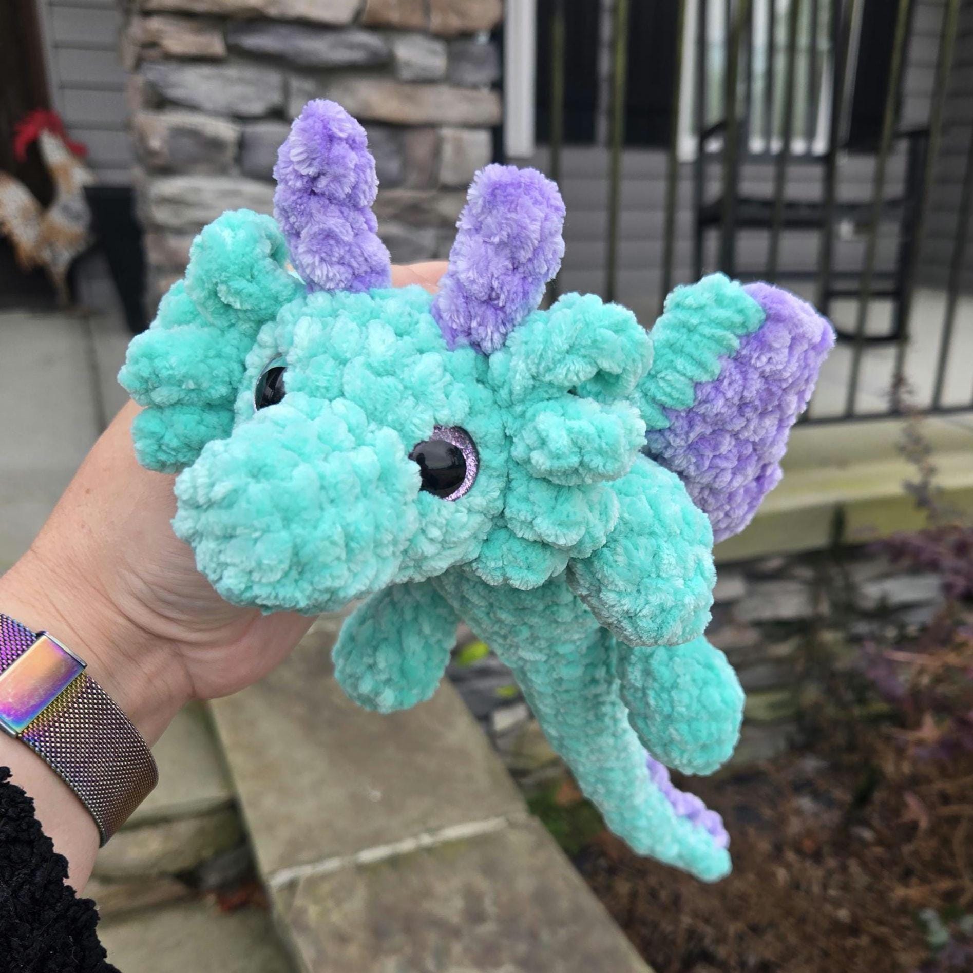 Custom Crochet Dragon Plush - Personalized Fantasy Gift, Choose Your Colors.