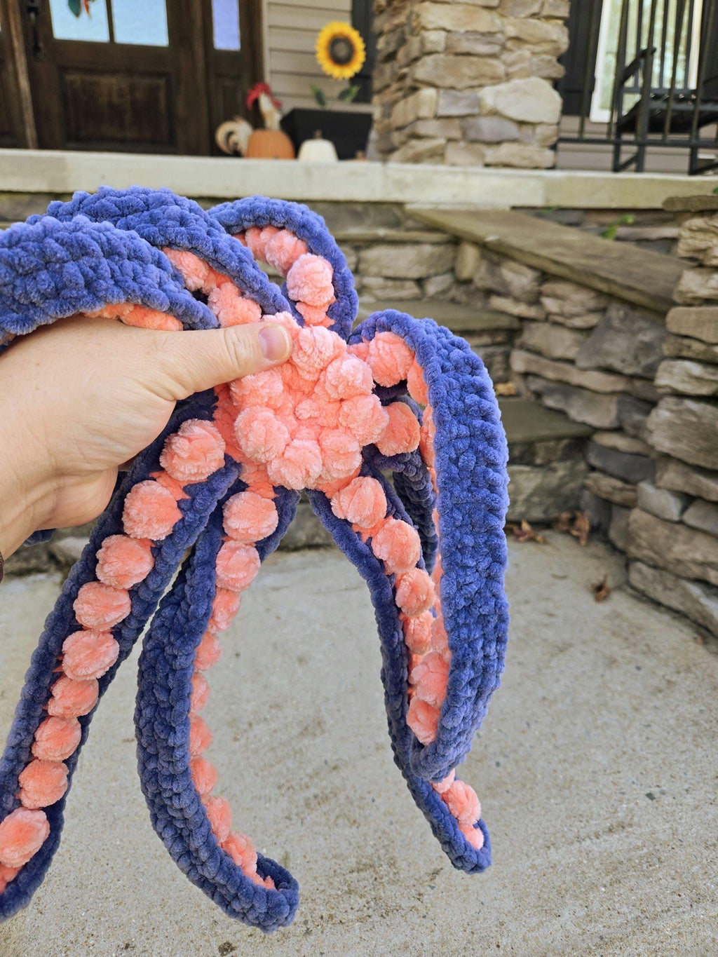 Handmade Large Custom Crochet Octopus - Pick Your Own Colors.