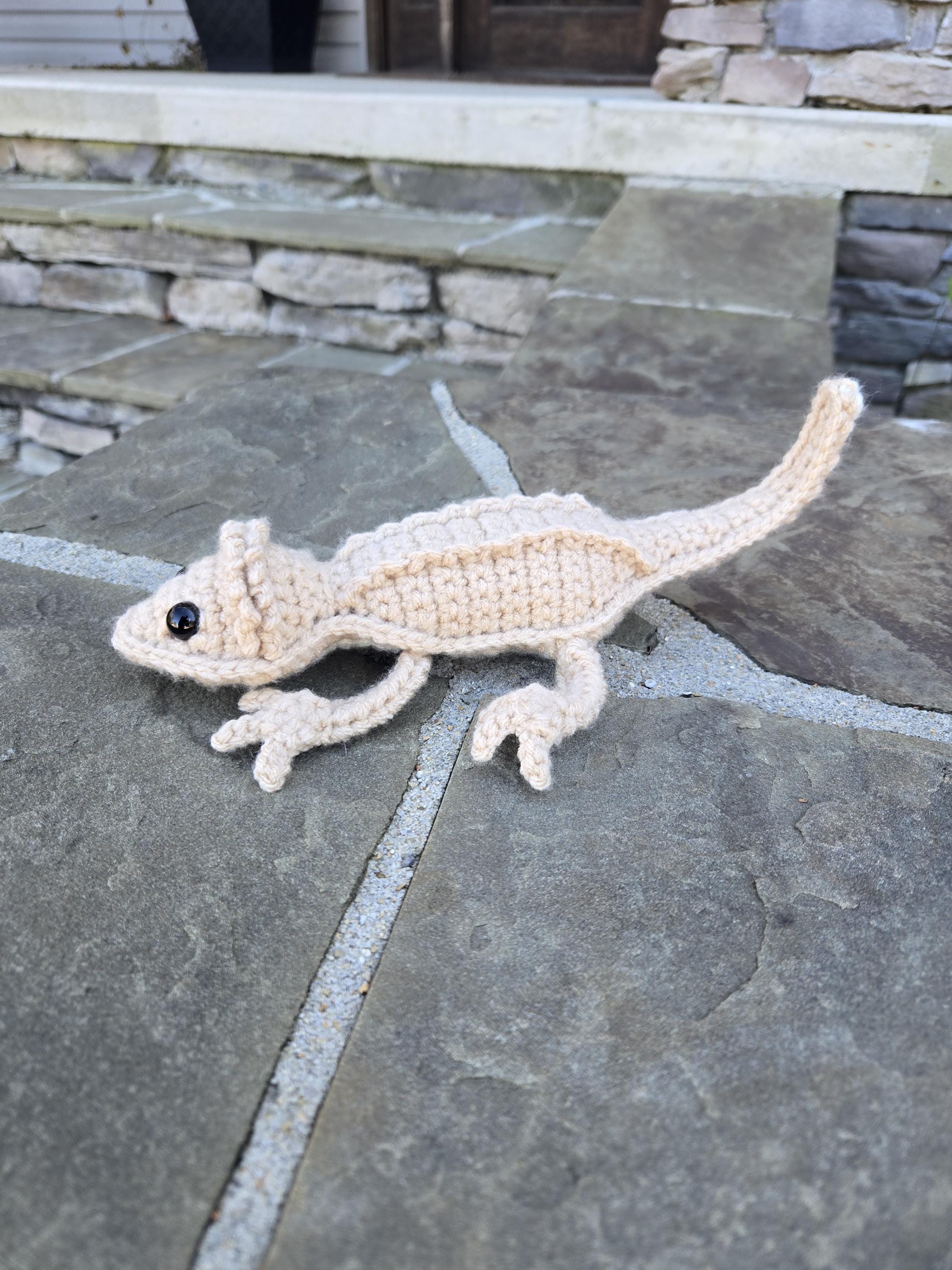 Handmade Crochet Bearded Dragon Plush Toy – Reptile Lover Amigurumi Lizard Gift