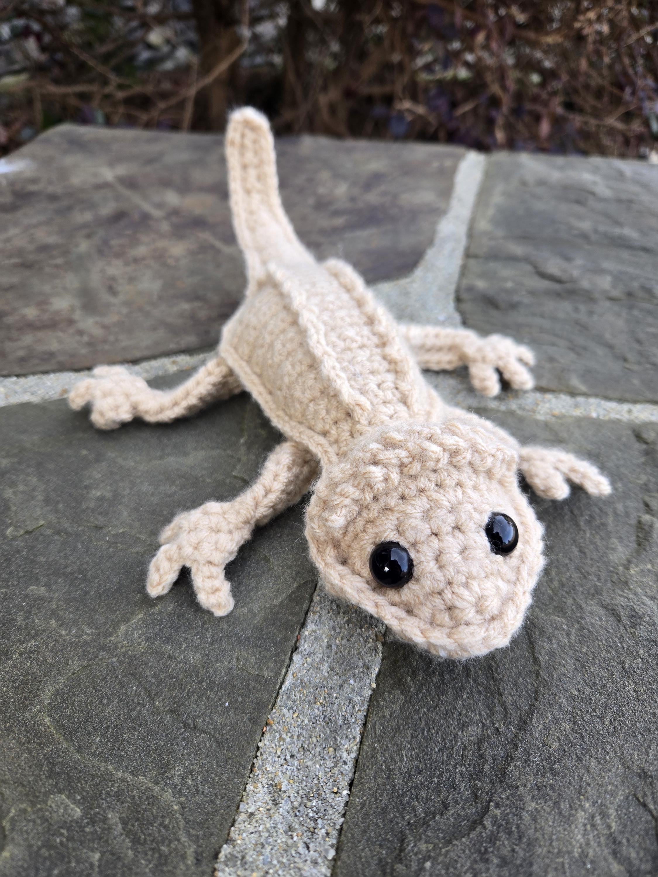 Handmade Crochet Bearded Dragon Plush Toy – Reptile Lover Amigurumi Lizard Gift