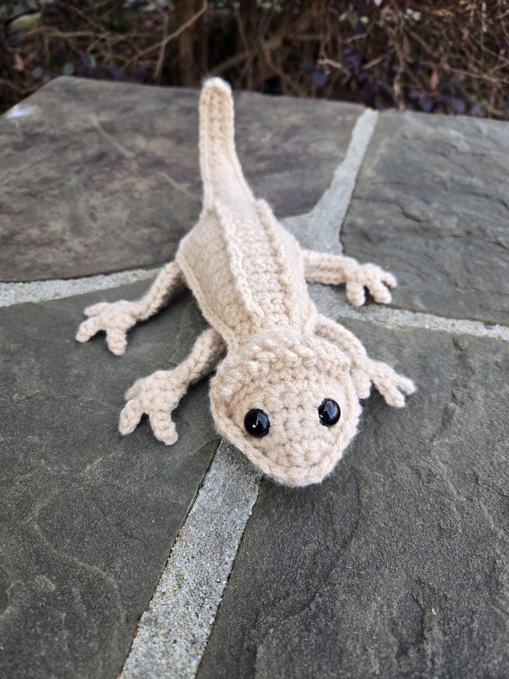 Handmade Crochet Bearded Dragon Plush Toy – Reptile Lover Amigurumi Lizard Gift