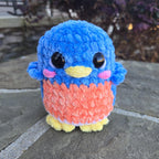 Crochet Bluebird Plush Toy: Handmade Amigurumi Bird, Nature Decor, Stuffed Animal.