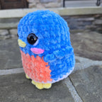 Crochet Bluebird Plush Toy: Handmade Amigurumi Bird, Nature Decor, Stuffed Animal.