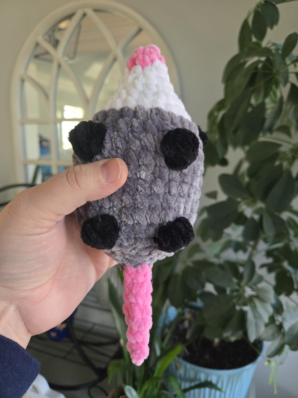 Handmade Crochet Possum Plush Toy – Amigurumi Forest Critter Stuffed Animal.