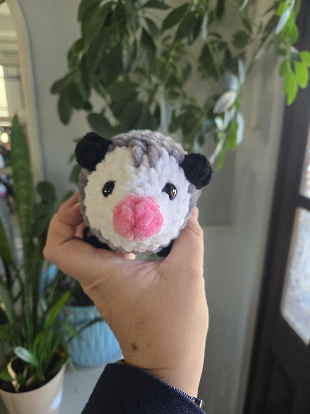 Handmade Crochet Possum Plush Toy – Amigurumi Forest Critter Stuffed Animal.
