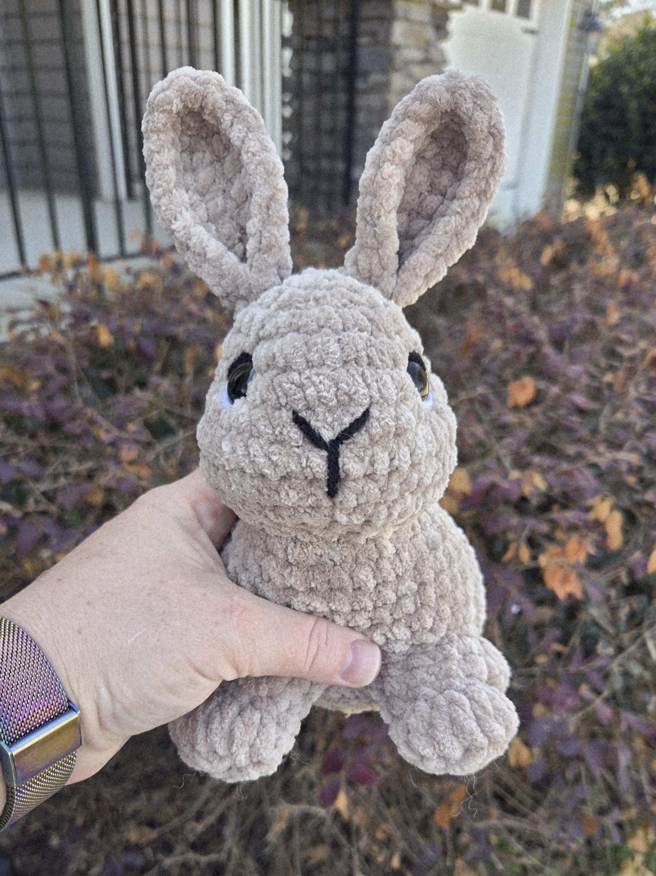 Realistic Crochet Bunny Plush Stuffed Animal Soft Rabbit Toy Handmade Kawaii Easter Gift Amigurumi