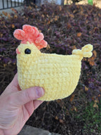 Crocheted Chicken Plush with Eggs – Interactive Farm Toy, Nursery Decor.