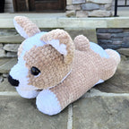 Handmade Crochet Corgi Plush Dog – Large Amigurumi Stuffed Animal, Custom Color Puppy Toy