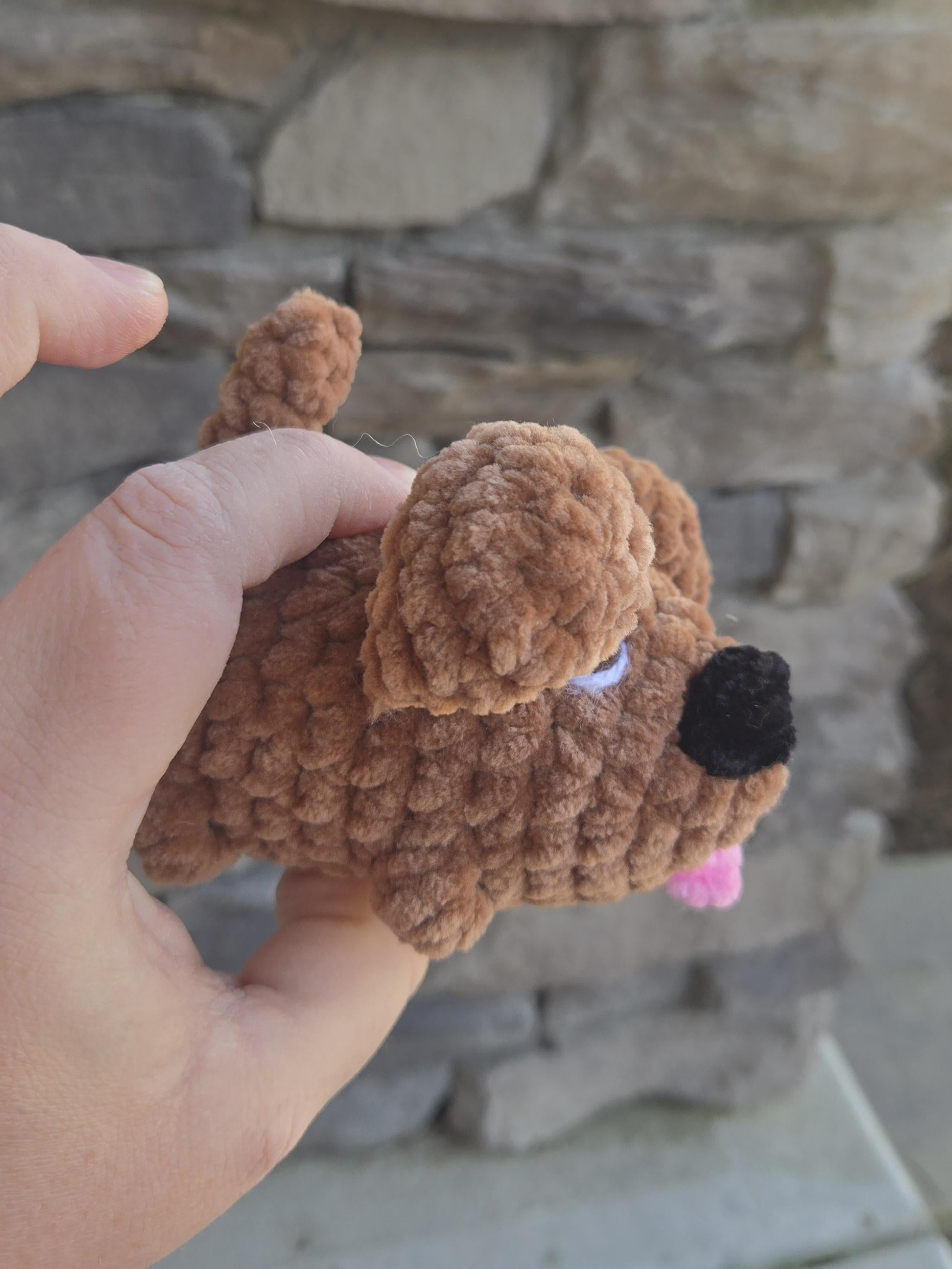 Custom Crochet Dog Plush, Pocket Pup Amigurumi Stuffed Animal, Breed Colors Handmade Toy