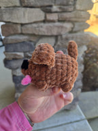 Custom Crochet Dog Plush, Pocket Pup Amigurumi Stuffed Animal, Breed Colors Handmade Toy
