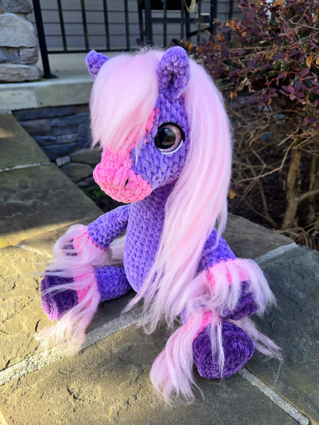 Custom Crochet Horse Plush Handmade Stuffed Animal Choose Colors Sizes Personalized Horse Toy Gift.