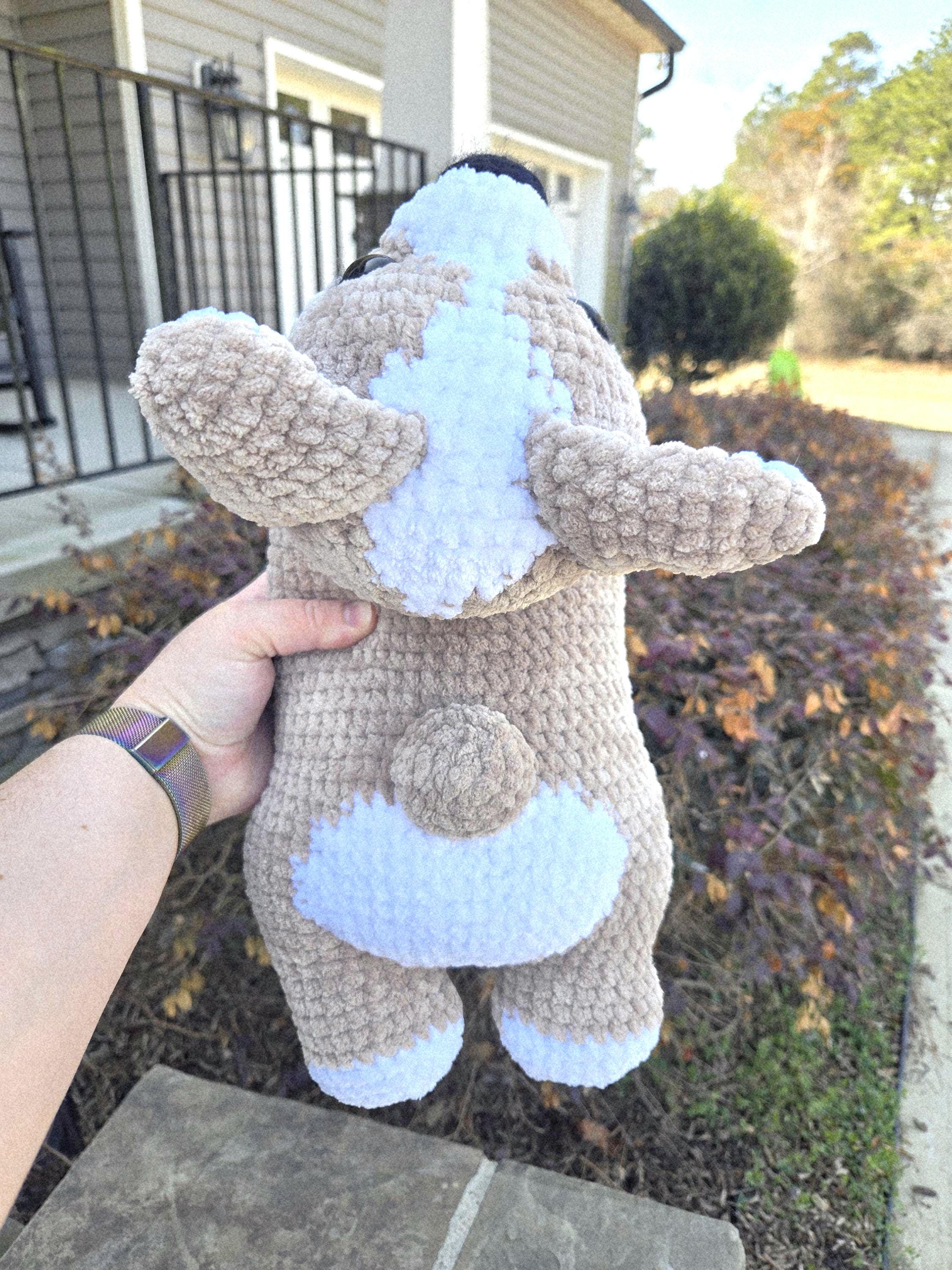 Handmade Crochet Corgi Plush Dog – Large Amigurumi Stuffed Animal, Custom Color Puppy Toy