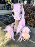 Neapolitan Crochet Horse Plush Toy – Strawberry Vanilla Chocolate Amigurumi Stuffed Animal.