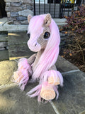 Neapolitan Crochet Horse Plush Toy – Strawberry Vanilla Chocolate Amigurumi Stuffed Animal.