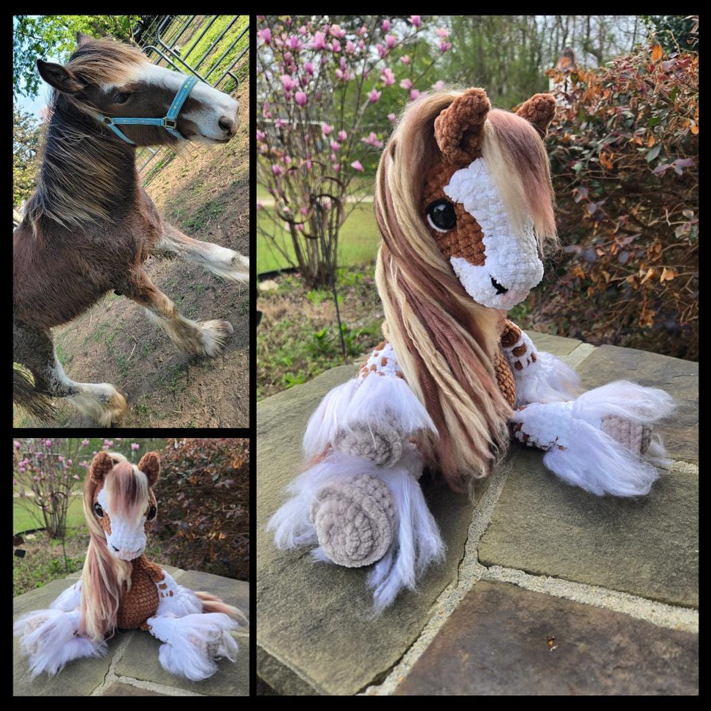 Custom Crochet Horse Plush From Your Photo | Handmade Equestrian Gift | Personalized Amigurumi Keepsake.