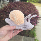 Realistic Snail Plush Crochet Stuffed Animal Nature Toy Garden Lover Gift Handmade Soft Amigurumi.