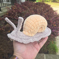 Realistic Snail Plush Crochet Stuffed Animal Nature Toy Garden Lover Gift Handmade Soft Amigurumi.