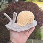Realistic Snail Plush Crochet Stuffed Animal Nature Toy Garden Lover Gift Handmade Soft Amigurumi.