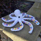 Octopus Plush Crochet Stuffed Animal Colorful Sea Creature Gift Kawaii Ocean Toy Handmade Amigurumi.
