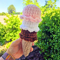 Crochet Ice Cream Cone Plush Custom Colors 1 2 or 3 Scoops Summer Gift.