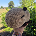 Crochet Capybara Plush Mom and Baby Set, Handmade Amigurumi Animal Toy.