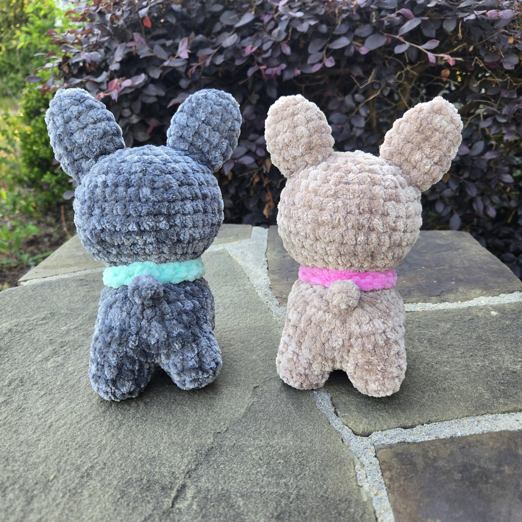 Crochet French Bulldog Plush - Handmade Frenchie Toy, Weighted Desk Buddy.