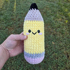 Large Crochet Pencil Plush - 12 Inch Handmade Teacher Gift, Novelty Desk Decor.