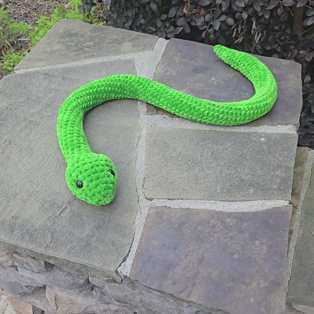 Crochet Striped Snake Plush Toy, Custom Amigurumi Reptile Stuffed Animal.