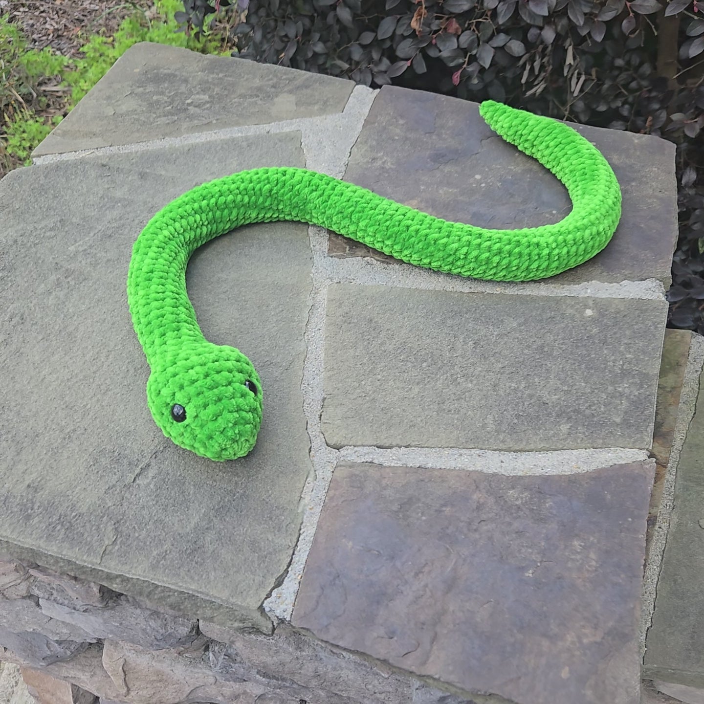Crochet Striped Snake Plush Toy, Custom Amigurumi Reptile Stuffed Animal.