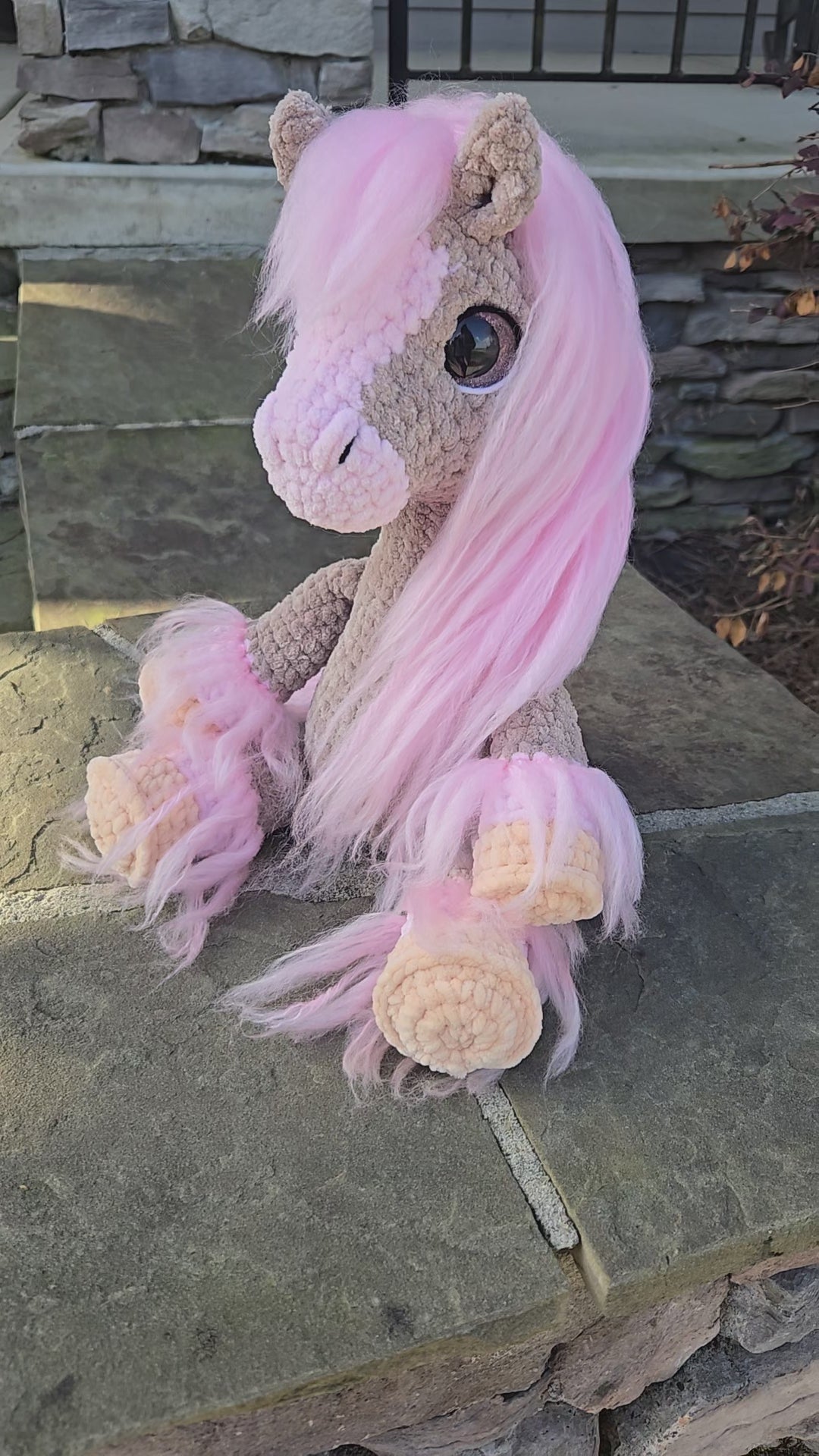 Custom Crochet Horse Plush Handmade Stuffed Animal Choose Colors Sizes Personalized Horse Toy Gift.